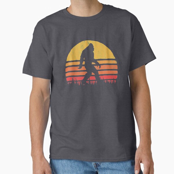 Retro Bigfoot Silhouette Sun Vintage  - Believe! Classic T-Shirt