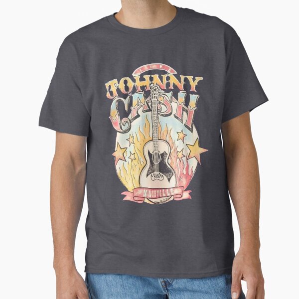 Johnny Cash with Burning Guitar Classic T-Shirt