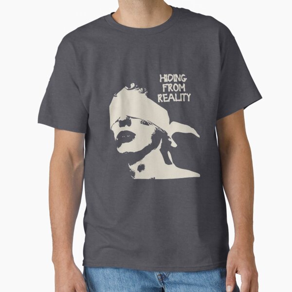 Hiding From Reality Abstract Face - Conceptual Escape Classic T-Shirt