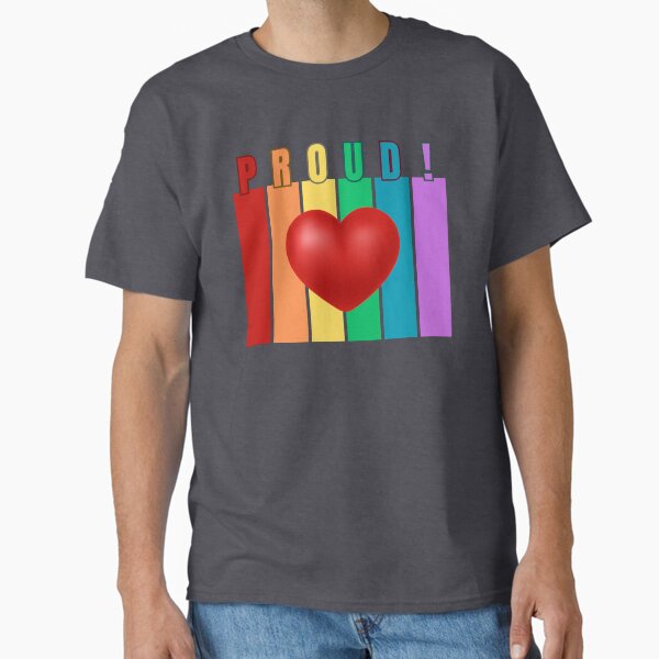 Proud Rainbow Heart LGBTQ Pride Love Design Classic T-Shirt