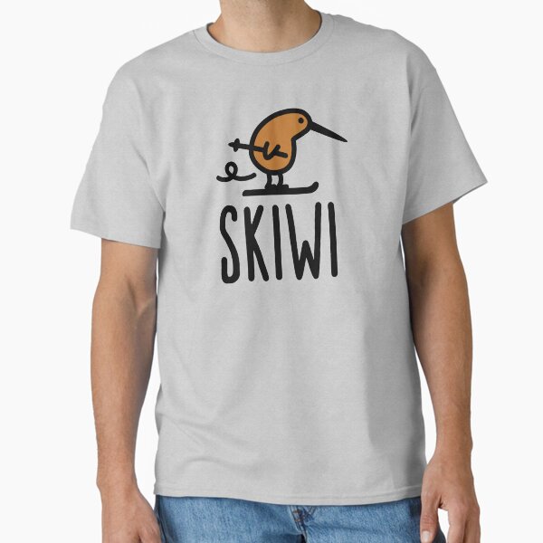 Skiwi funny kiwi New Zealand bird ski cartoon Classic T-Shirt