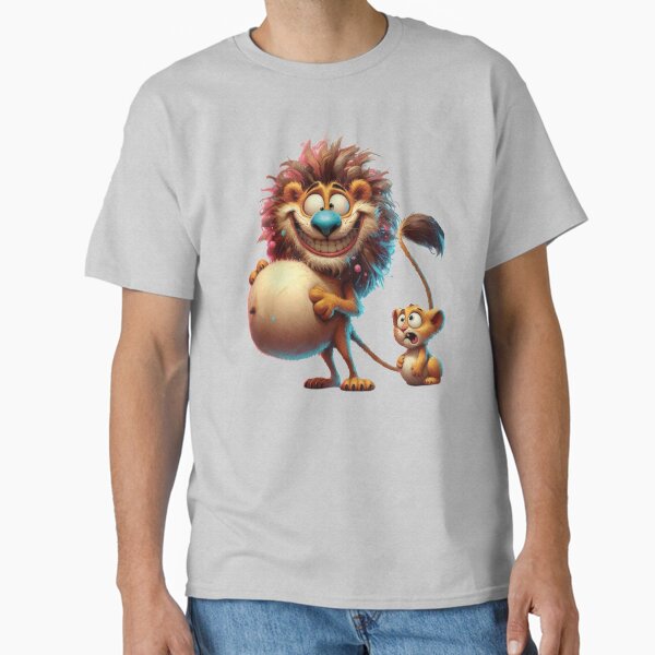 Funny Goofy Eye Lion and Cub Classic T-Shirt