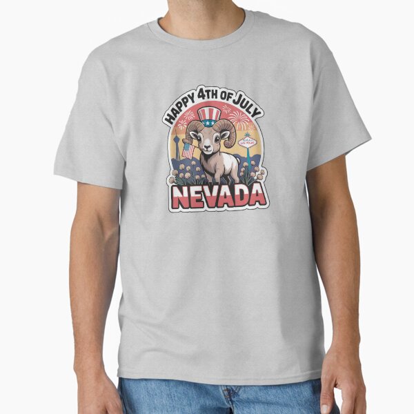 Chibi Bighorn Sheep 4th of July Nevada Sticker | Cute USA Desert Vibes Classic T-Shirt