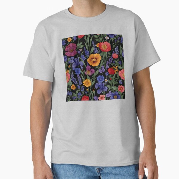 Lavender, Iris,and daisy at night  Classic T-Shirt