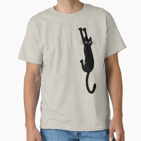 Black Cat Holding On Classic T-Shirt