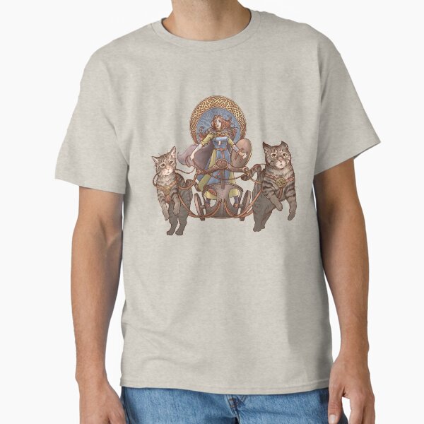 Freya Driving Her Cat Chariot Classic T-Shirt