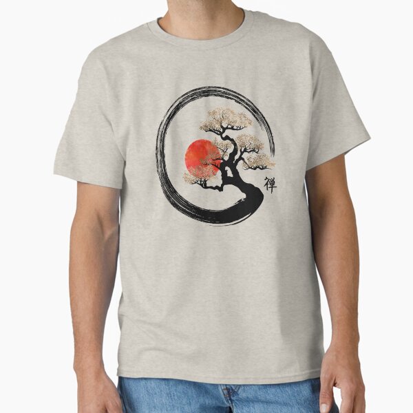 Enso Circle and Bonsai Tree on Canvas Classic T-Shirt