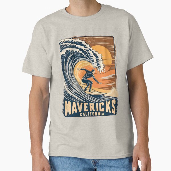 A Vintage Illustration of Mavericks - California  Classic T-Shirt