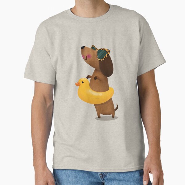 Summertime Cute Dachshund Dog Classic T-Shirt
