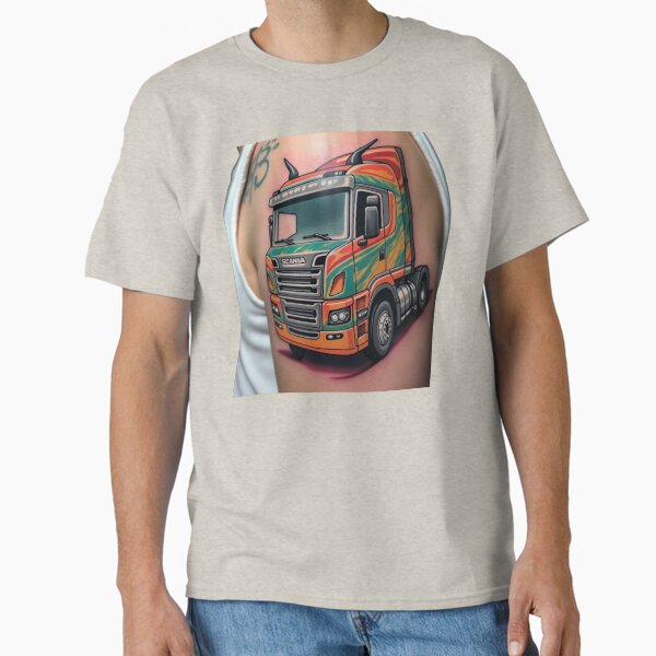 Truck Tattoo Style Colorful Illustration Design Classic T-Shirt
