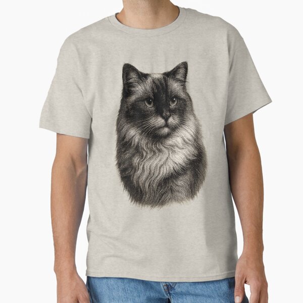 Gentle Ragdoll Cat Engraving Art Tshirt Classic T-Shirt