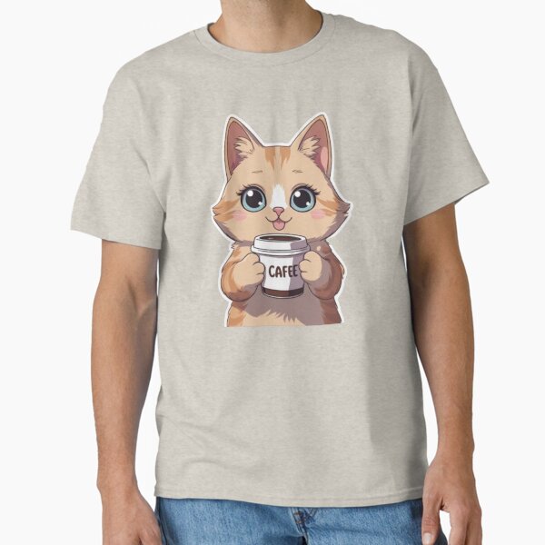 Cute Coffee Cat - Kawaii Sticker Classic T-Shirt
