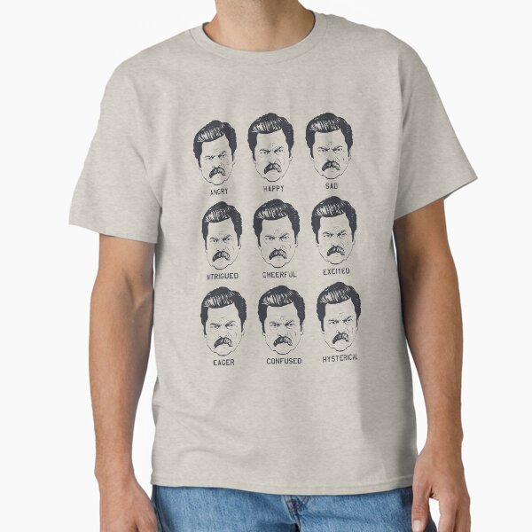 Ron Swanson Emotions Parks and Recreation Classic T-Shirt