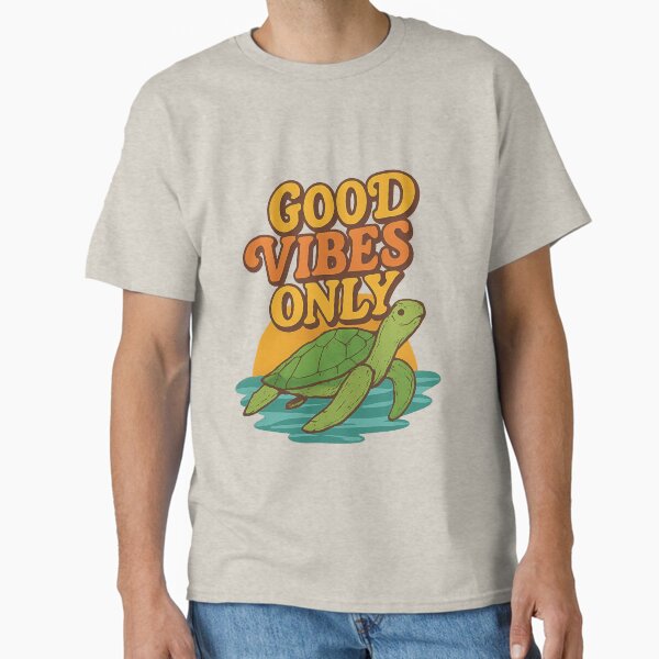 Good Vibes Only – Retro Summer Turtle Design Classic T-Shirt