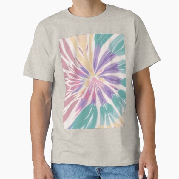 Beautiful Dye with Purple, Yellow, Coral, pink and sea green tie dye - colorful or playful tie-dye print Classic T-Shirt