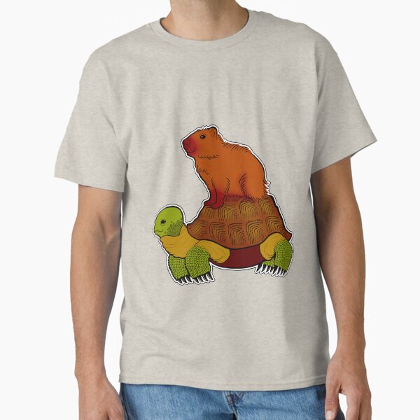 Capybara on turtle Classic T-Shirt