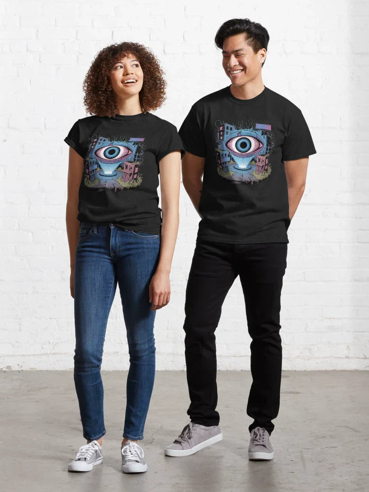 Cyber Eye Over Ruined City Post Disaster World Classic T-Shirt