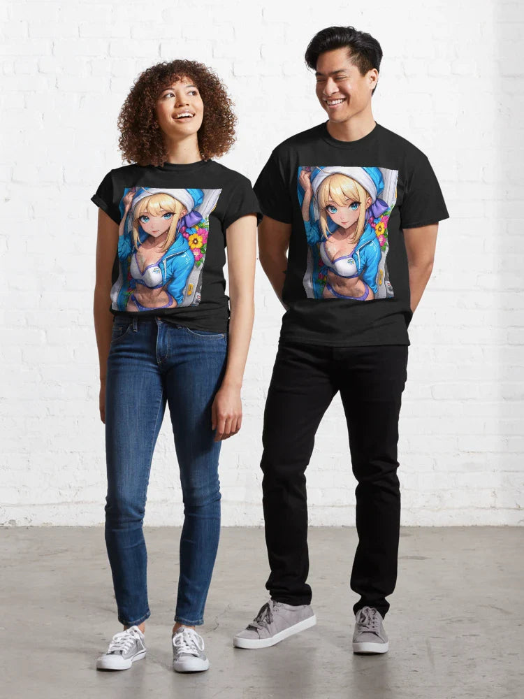 Saber Fate Stay Night Blue Bikini Blonde Girl Vending Scene Classic T-Shirt