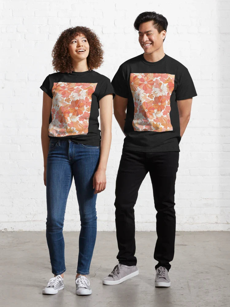 Retro Pink Flower Classic T-Shirt