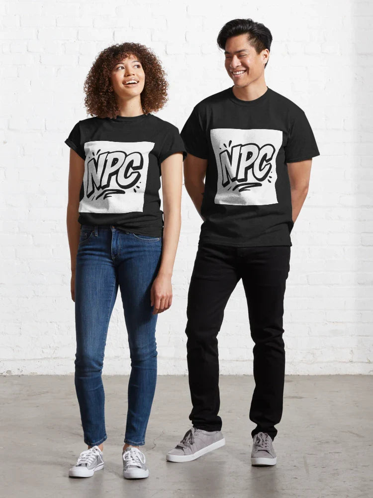 NPC Bold Graffiti Text – Meme Slang Streetwear Design Classic T-Shirt