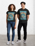 Cute Diplodocus Dinosaur with Rainbow and Flowers - Scandinavian Folk Art by heidiannemorris © Classic T-Shirt