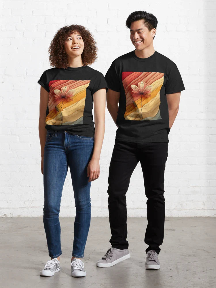 Waves of Warmth – A Paper-Cut Blossom Classic T-Shirt