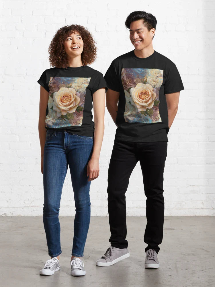 Dreamy Vintage Rose Flowers Classic T-Shirt