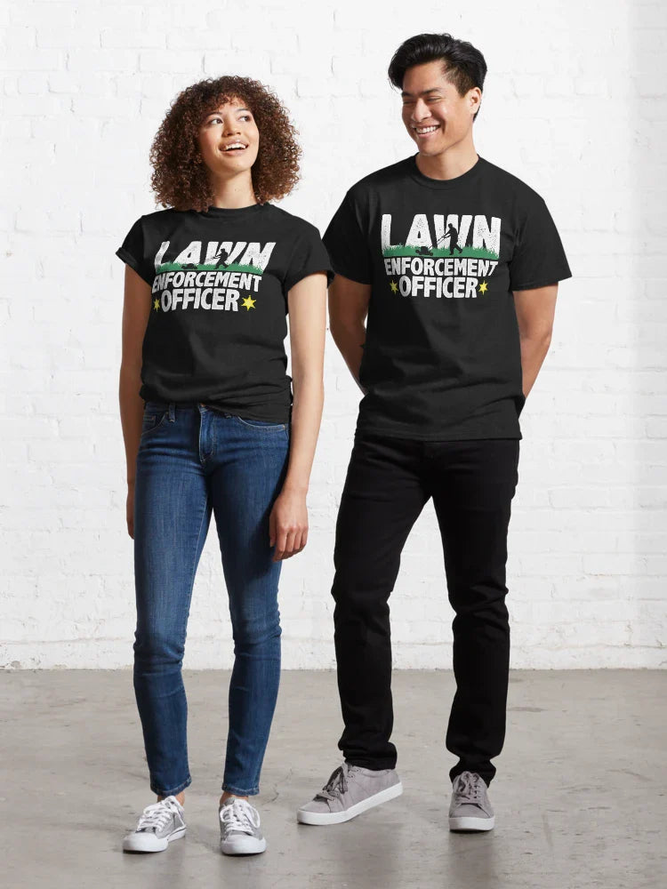Lawn Enforcement Officer Funny Gardening Mowing Lover Gift Lawn Mover Design Classic T-Shirt