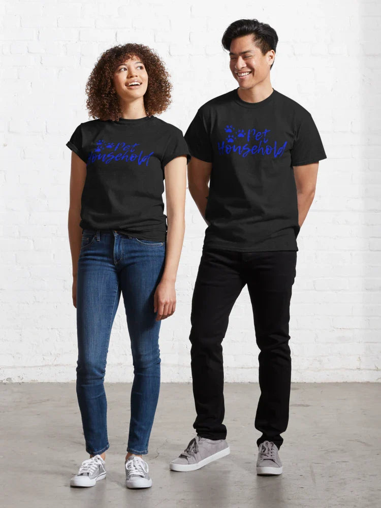 "Pet Household" Triple Pawprint Grunge (Blue) Classic T-Shirt