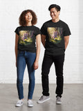 Cute cat wanders through the forest Classic T-Shirt