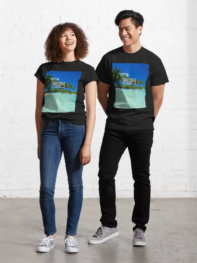Inspirational Beach Quote Design #8 â€“ Without a Purpose There Is No Peace in the Heart â€“ AI Photo Art for Mindful Living Classic T-Shirt