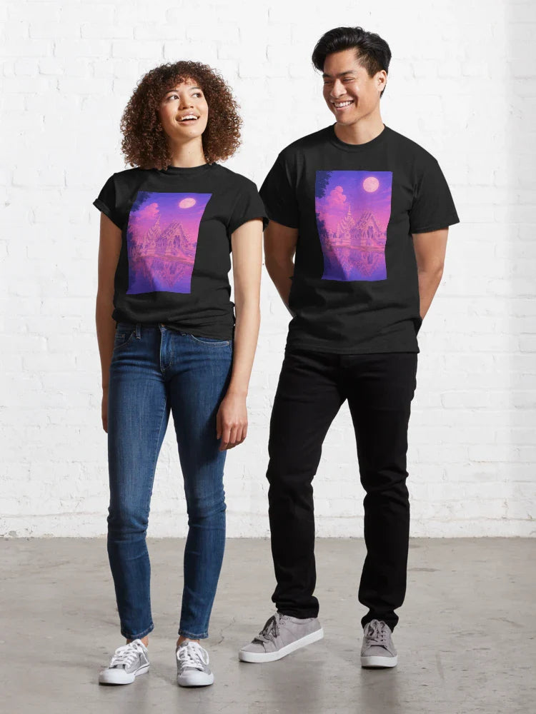 White Temple Chiang Rai Thailand Retro Aesthetic Classic T-Shirt