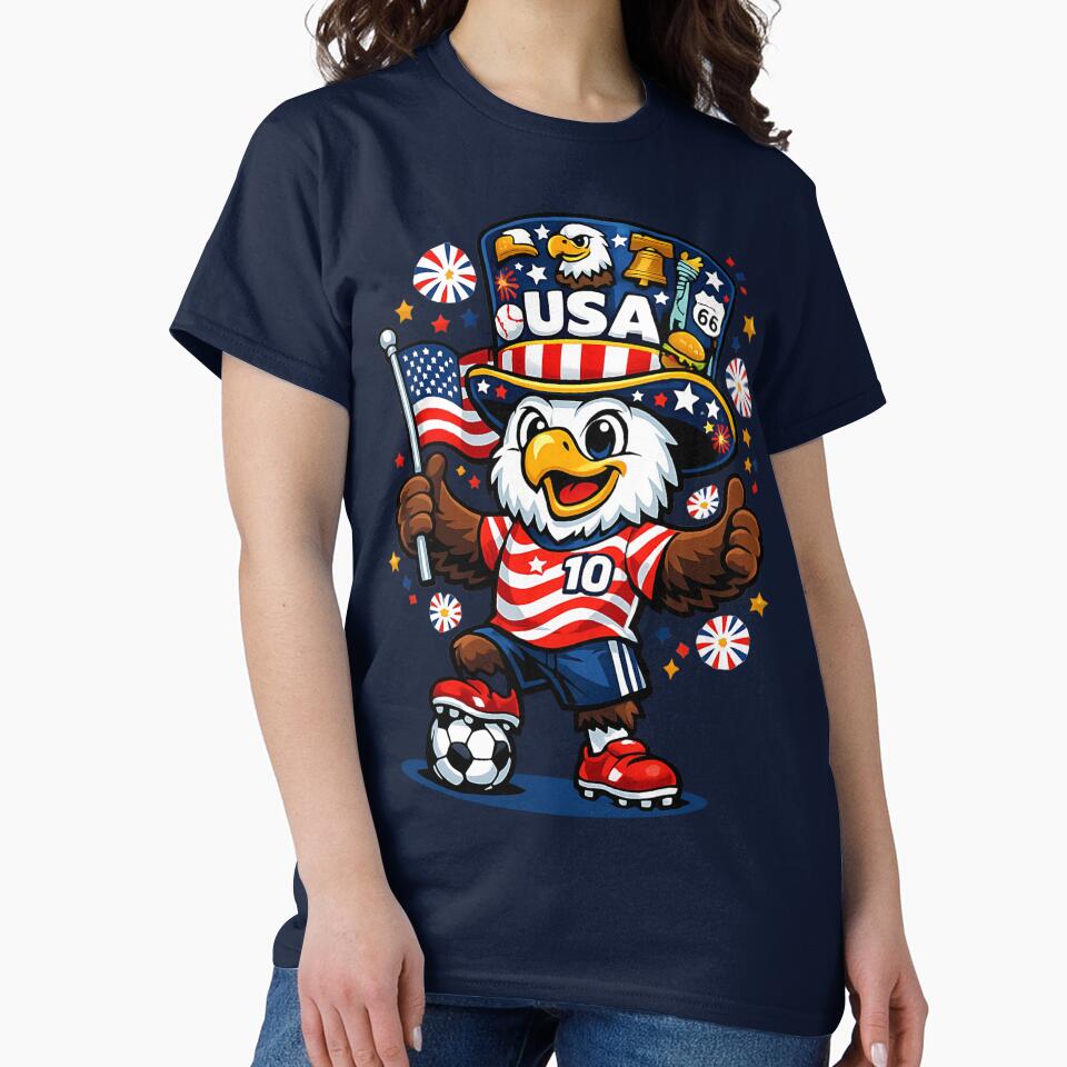 USA Eagle soccer mascot football | Patriotic American 250 years 1776-2026 fan gift by Youngkev-arts