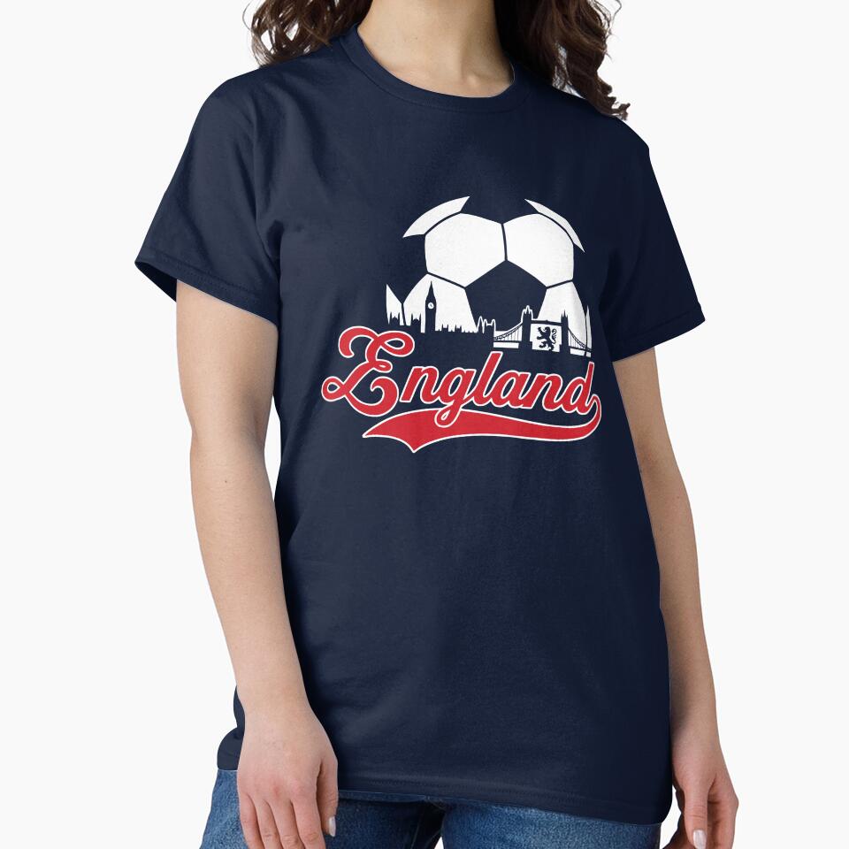 Retro England Football Skyline Soccer Fan Graphic by Imaginationbeyond