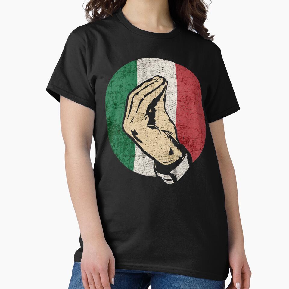 Italian Hand Gesture Sing Language Funny Italy Flag Vintage by alenaz