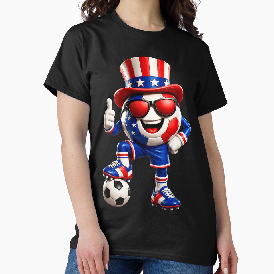 USA Soccer Mascot Funny Patriotic Sports Cartoon Graphic by ArtSpark Studio