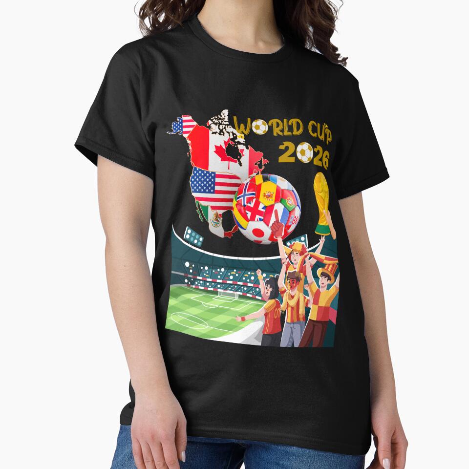 World Cup 2026 Soccer Shirt, North America Football Tournament Tee, United States Canada Mexico 2026 Stadium Fan Gear, International Soccer Soccer Ball Graphic by E20STUDIO
