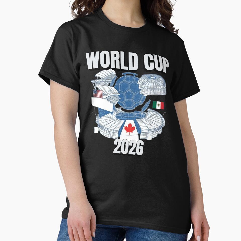 World Cup 2026 Stadium Blueprint Graphic Tee – Hosts United Soccer Shirt by NinaCreator