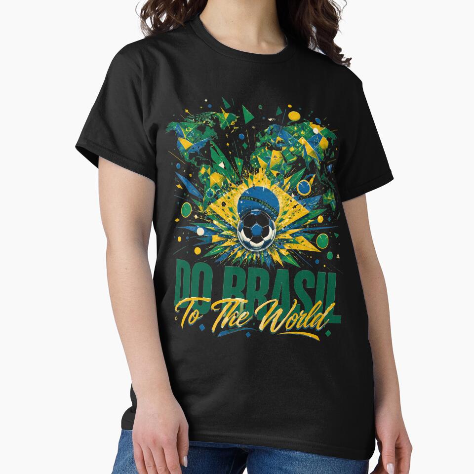 DO BRASIL To The World Brazil Soccer Graphic | Brazilian Football Fan Art | World Cup 2026 Inspired by rebuZZ-Apparels-The Minimalistic Buzz