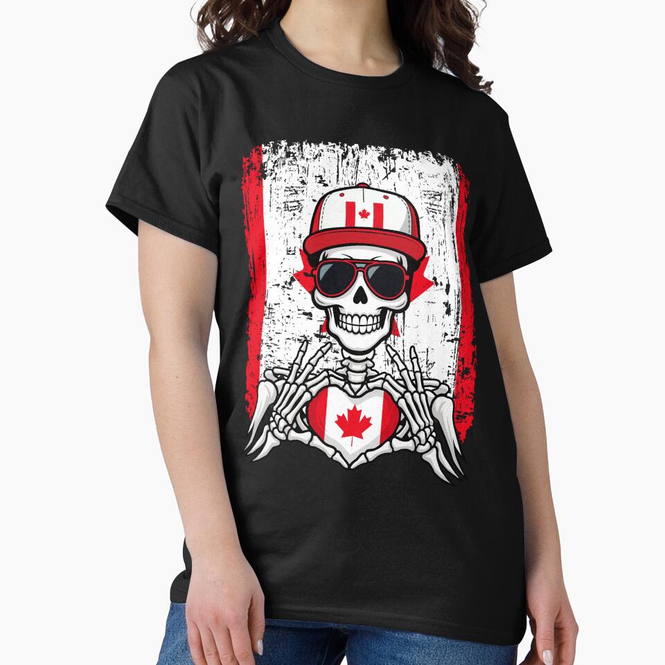 Canadian Pride Skeleton Art Tee by Colorful Designs