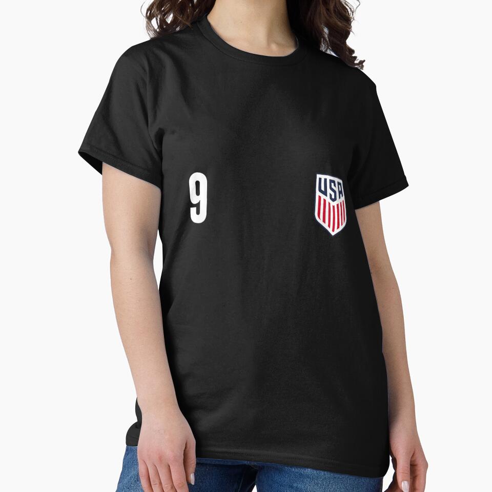 Vintage USA Soccer Number 9 Patriotic Sports Jersey Fan Graphic Tee by StanaLuis