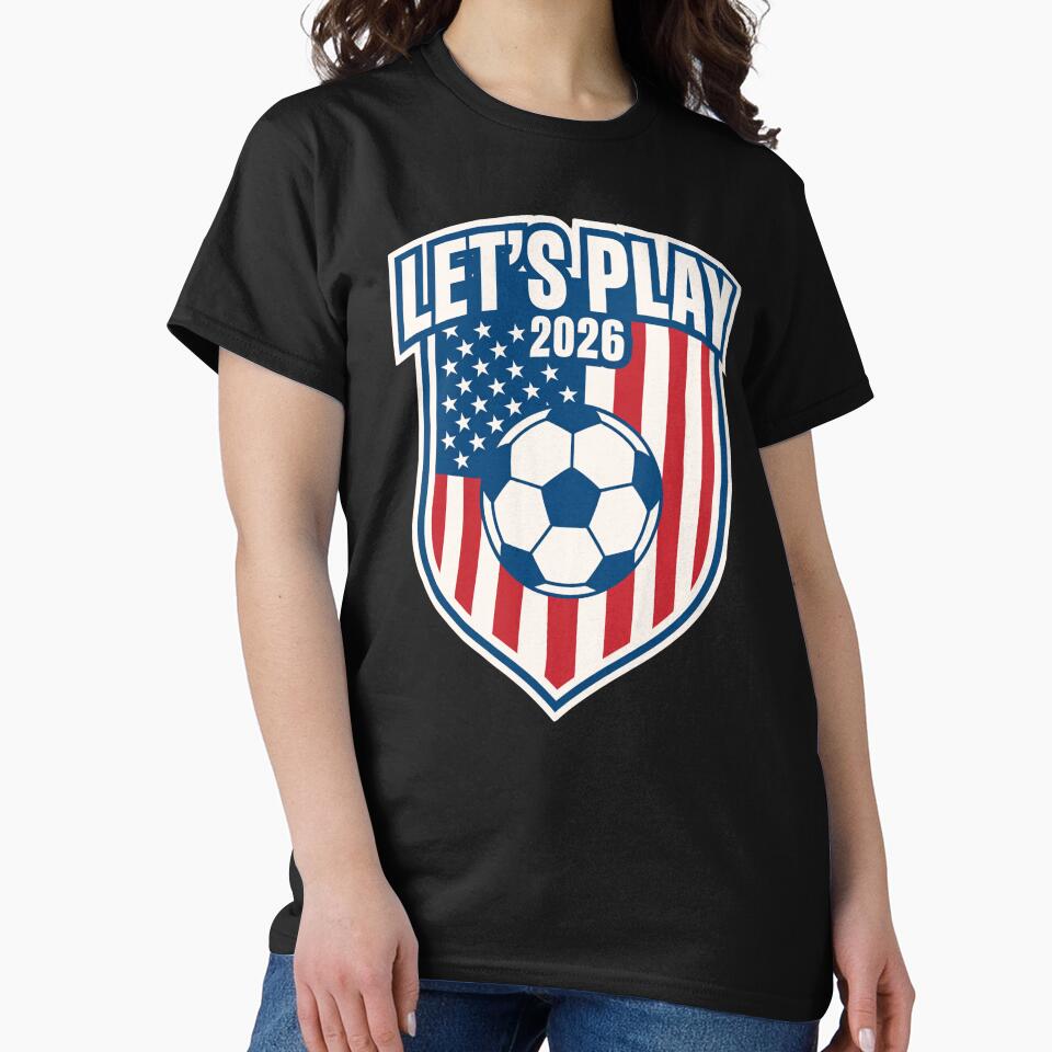 Let's Play 2026 Patriotic Soccer USA Flag Design by RDRdesign