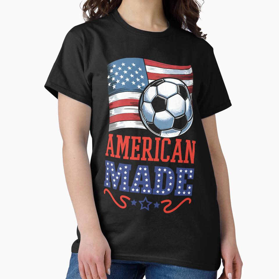 USA Flag with Soccer Ball American Made by Ecmoprints
