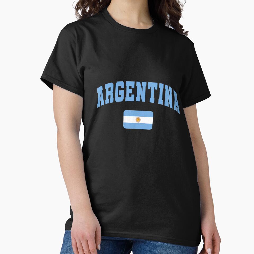 Vintage Argentina Football Flag Varsity Style Light Blue Collegiate Typography Graphic by ObukiLantara