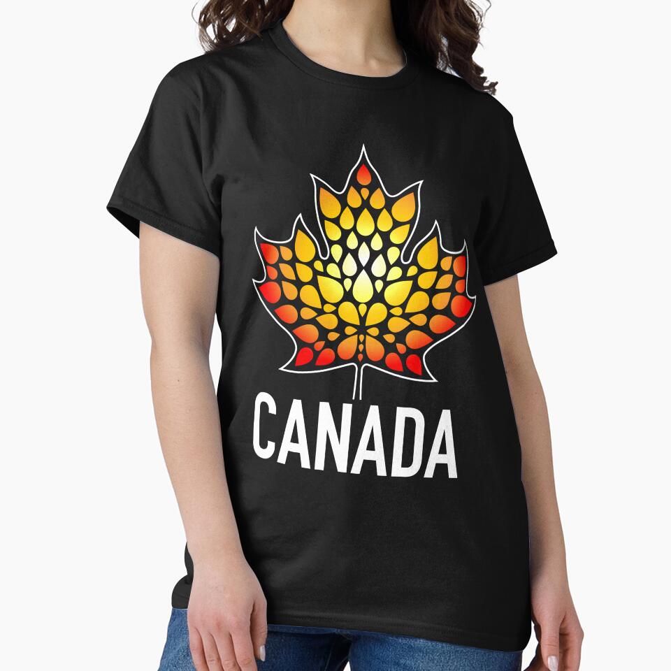 CANADA FIRE Maple Leaf Black Background by Great Canadian Collective