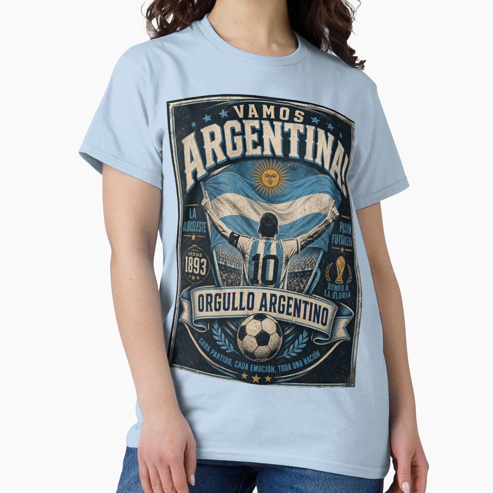 Argentina Football Fans Vintage World Cup 2026 Supporter Design by Jandedan