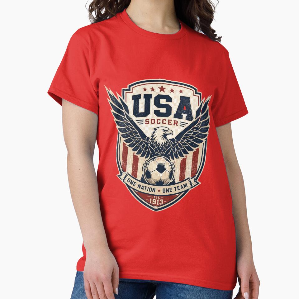 USA Soccer Eagle Crest | Patriotic Football Fan Design by LEOdesignerArt