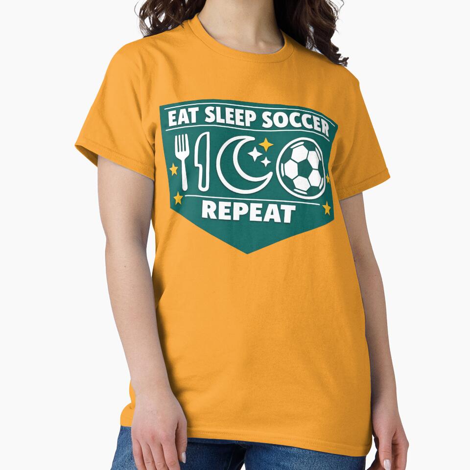 Eat Sleep Soccer Repeat Bold Fan Gift Soccer Lover by BrickByDream