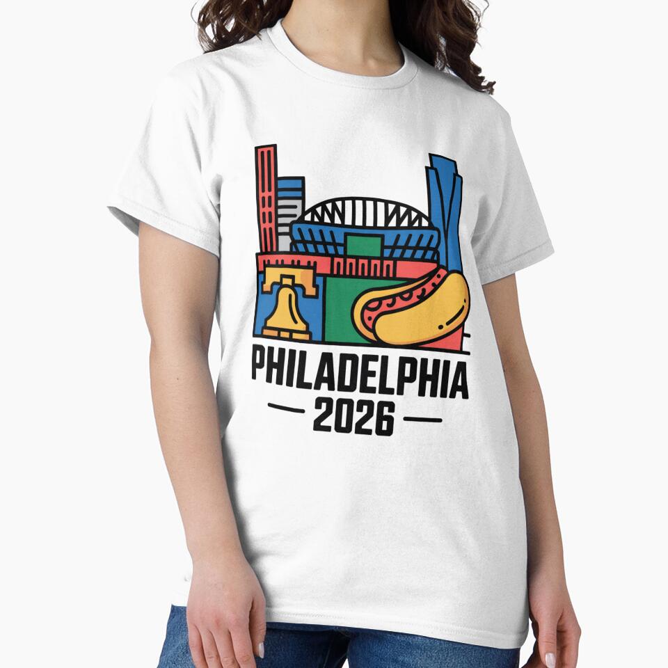 Philadelphia 2026 Liberty Bell Stadium Cheesesteak T-Shirt V15 by DarylWelsh2024