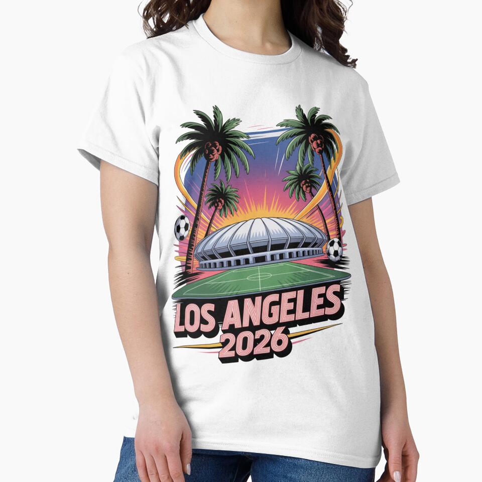 Los Angeles 2026 Palm Tree Sunset T-Shirt V16 by DarylWelsh2024